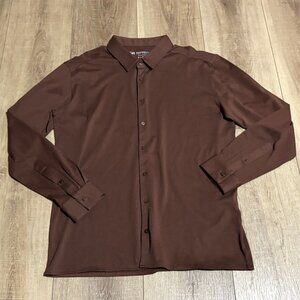 GEORG ROTH Cambria Button Up Polo Pima Cotton Size XXL Brown